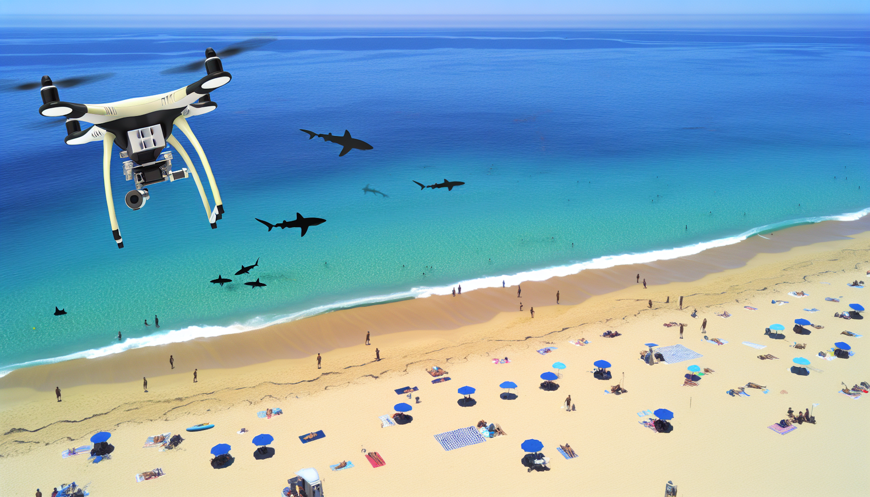 AI Technology Enhancing Swimmer Safety Amid Shark Congregations at California Beach